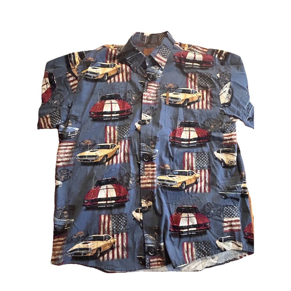clearwater outfitters shirt xl Americana Muscle Cars Theme